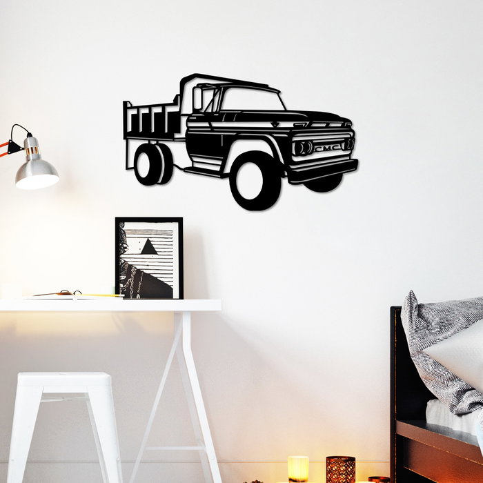 Wallity GMC Truck 1962 Accesorio de pared de metal Negro Wallity GMC Truck 1962 Accesorio de pared de metal Negro